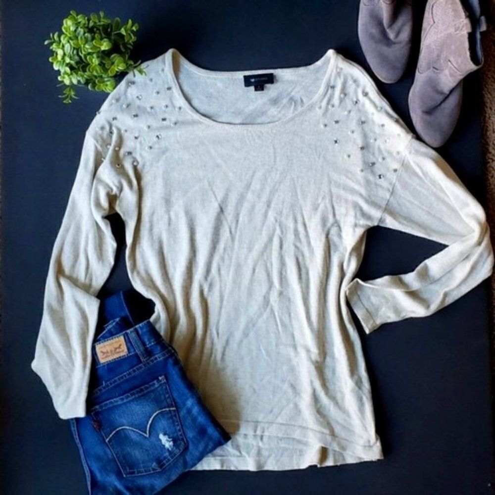 AB Studio Cream Sweater - Picture 2 of 9